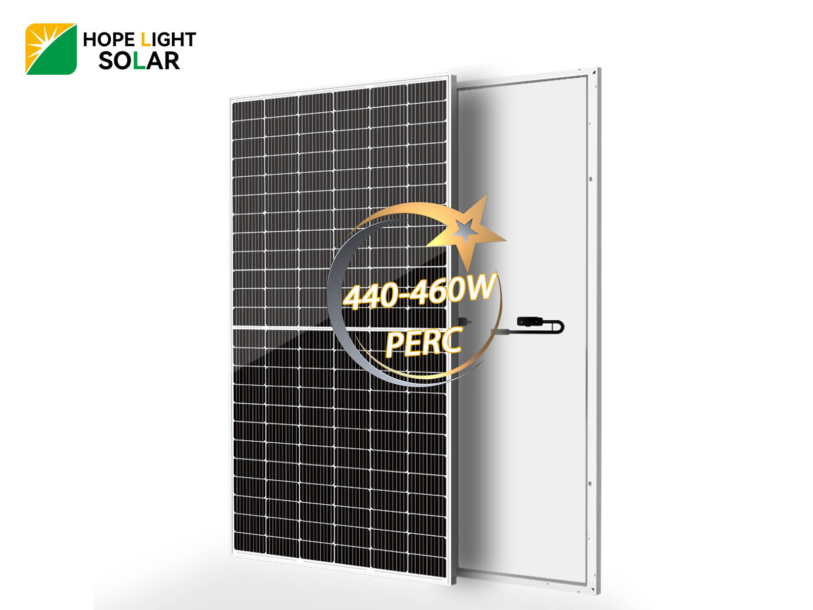 Einzelglas-PERC-Solarpanel mit weißem Rahmen und 450 W