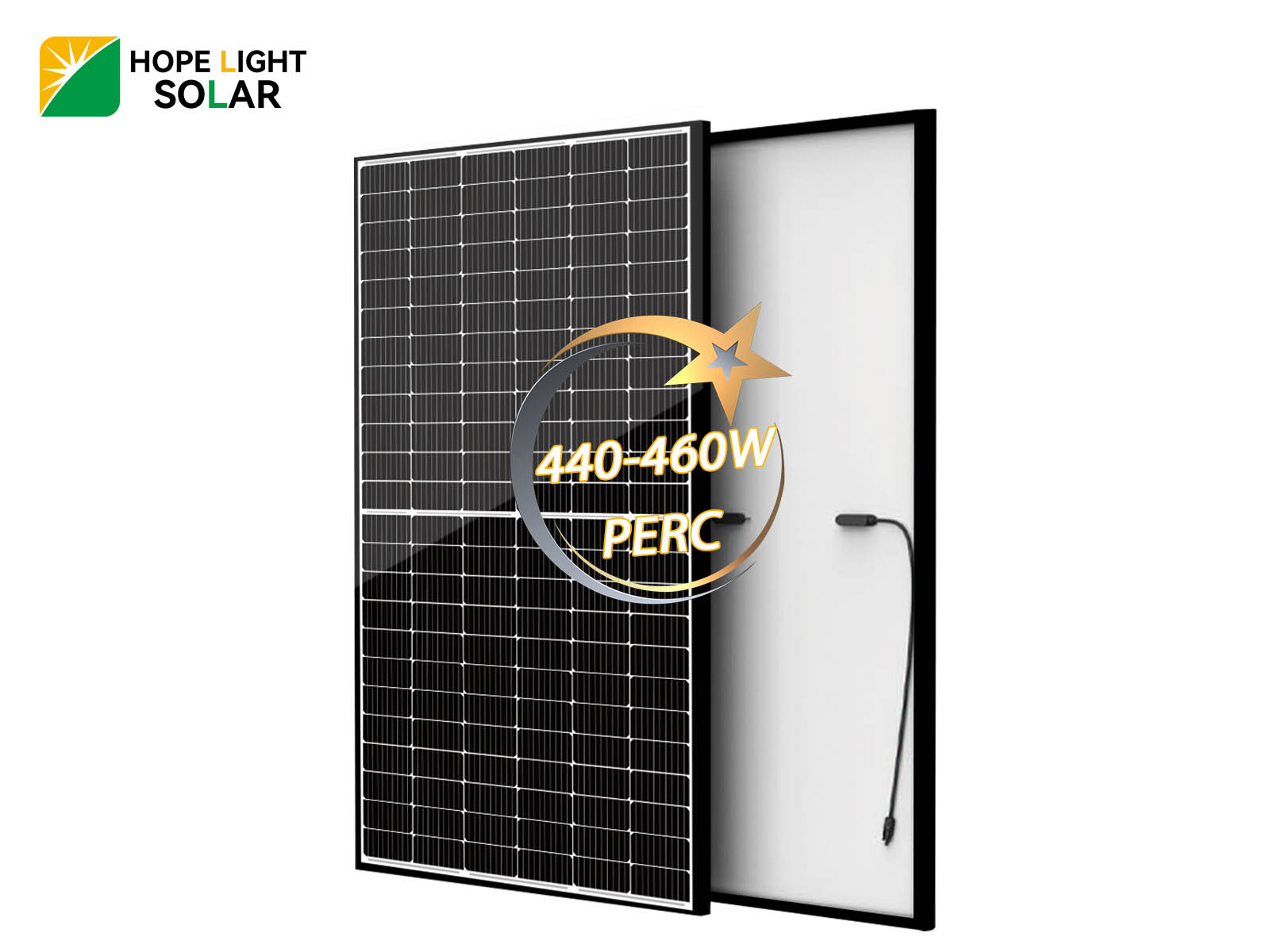 Einzelglas-PERC-Solarpanel mit schwarzem Rahmen und 450 W