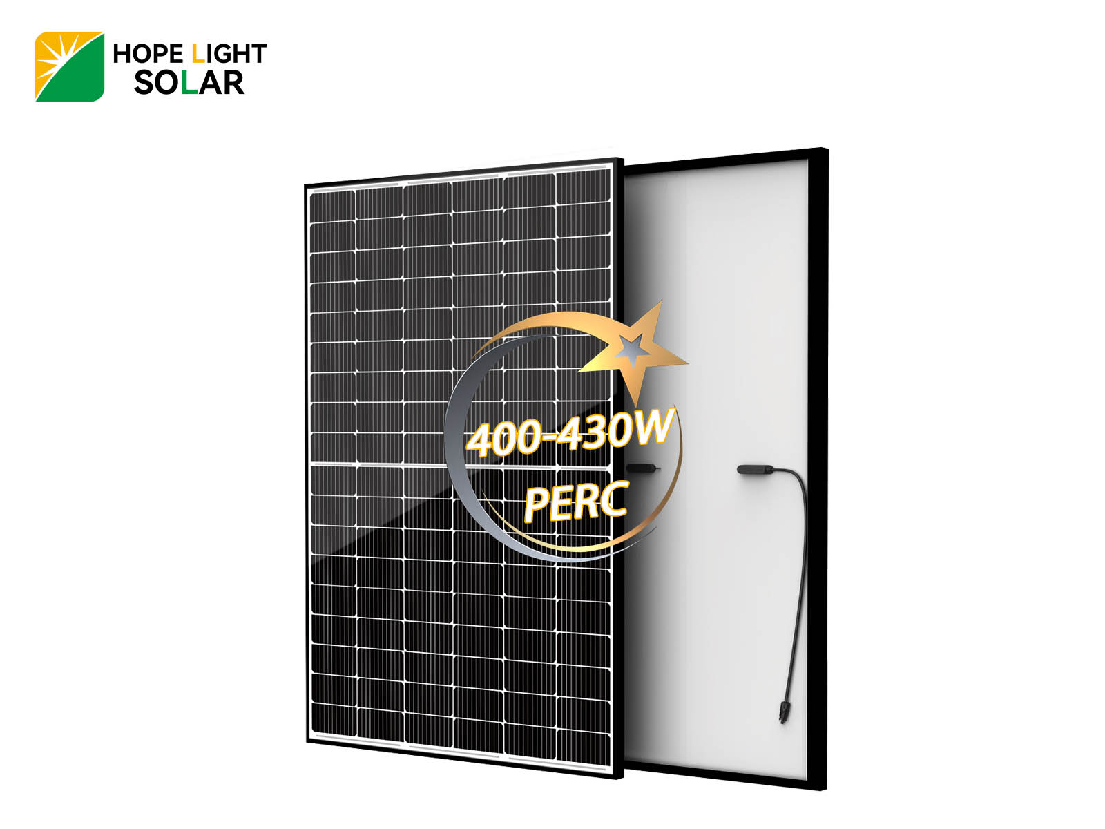 Einzelglas-PERC-Solarpanel mit schwarzem Rahmen und 430 W