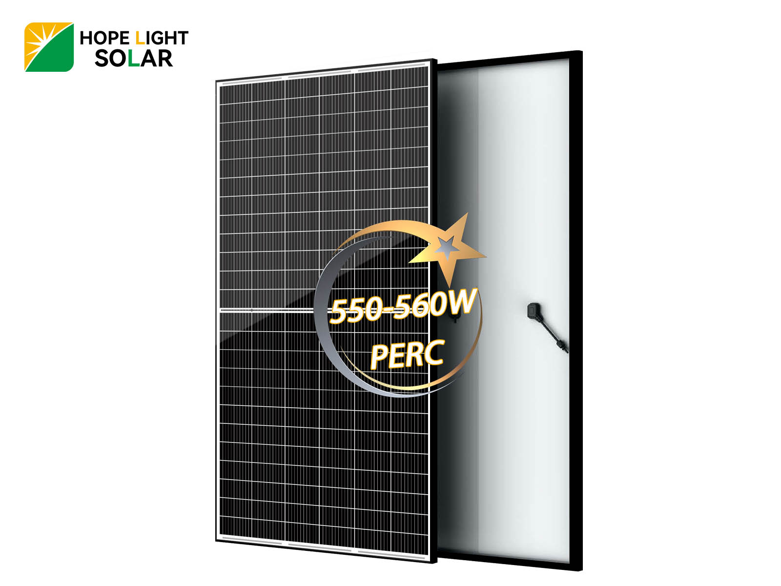 Einzelglas-PERC-Solarpanel mit schwarzem Rahmen, 550 W, 555 W