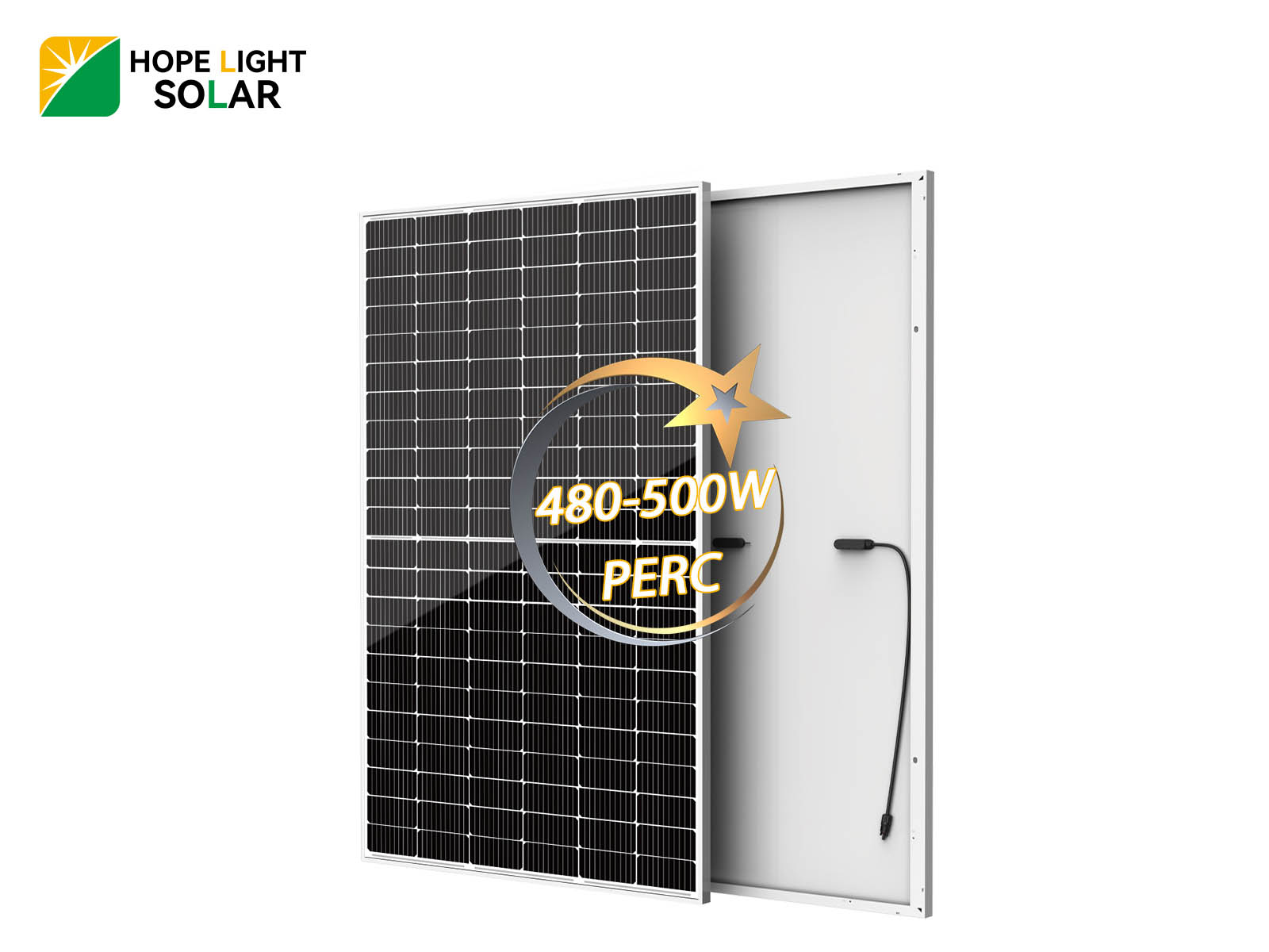 Einzelglas-PERC-Solarpanel mit weißem Rahmen und 500 W